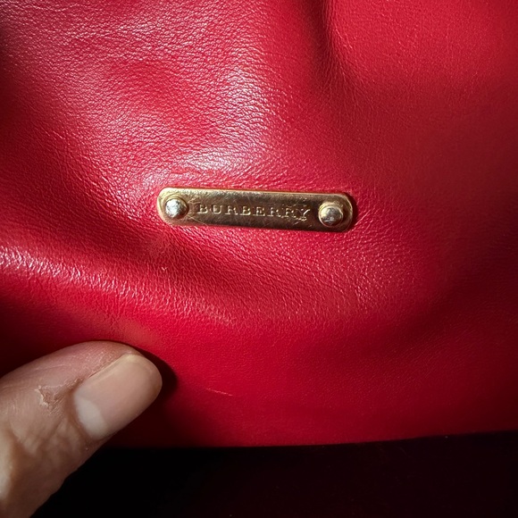 Burberry Red Leather Canterbury tote bag purse - Picture 4 of 12
